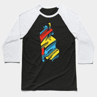 Colorful Fancy Bass Player Baseball T-Shirt